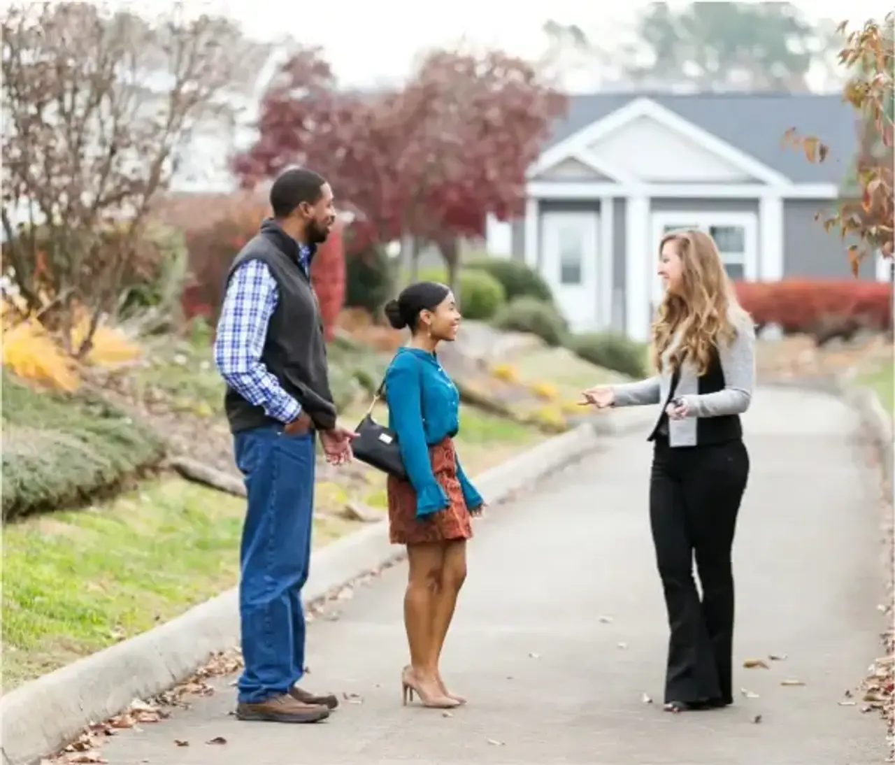 people chatting on the street